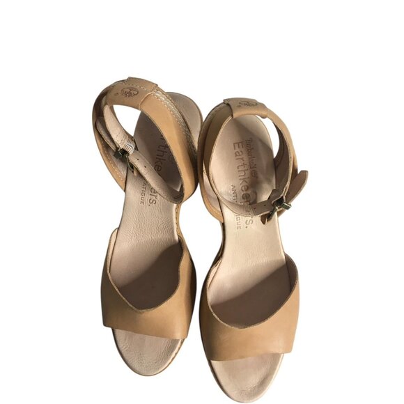 Timberland Earthkeepers Sandals Womens 7.5 Tan Wedge Cork Anti Fatigue Leather - Picture 9 of 14